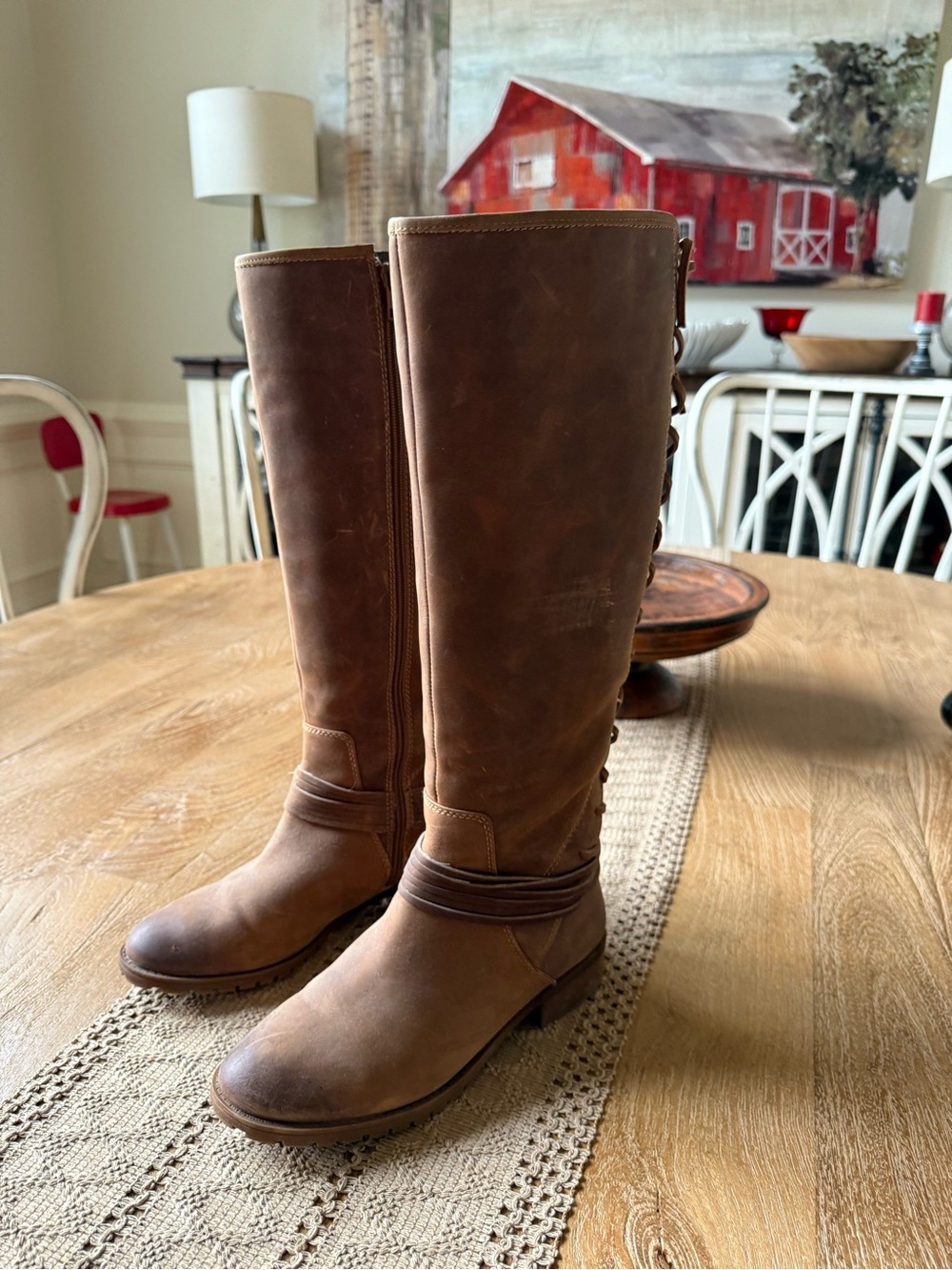 Arturo Chiang Tall Brown Leather  Boots